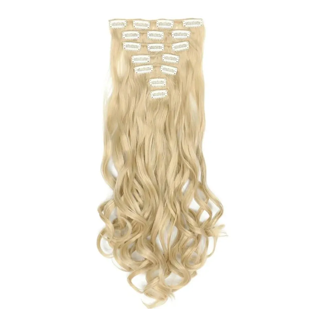 Soowee Synthetic Hair Curly Brown Blonde Clip In Grey Hair Extensions Hairpiece Fake Hair Piece for Women — image 16
