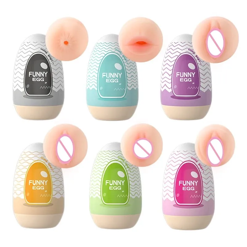 Cups Masturbator Egg Portable Stimulator Penis Massager Soft Rubber Adult Sex Toys for Men Realistic Vagina Pocket Pussy — image 1