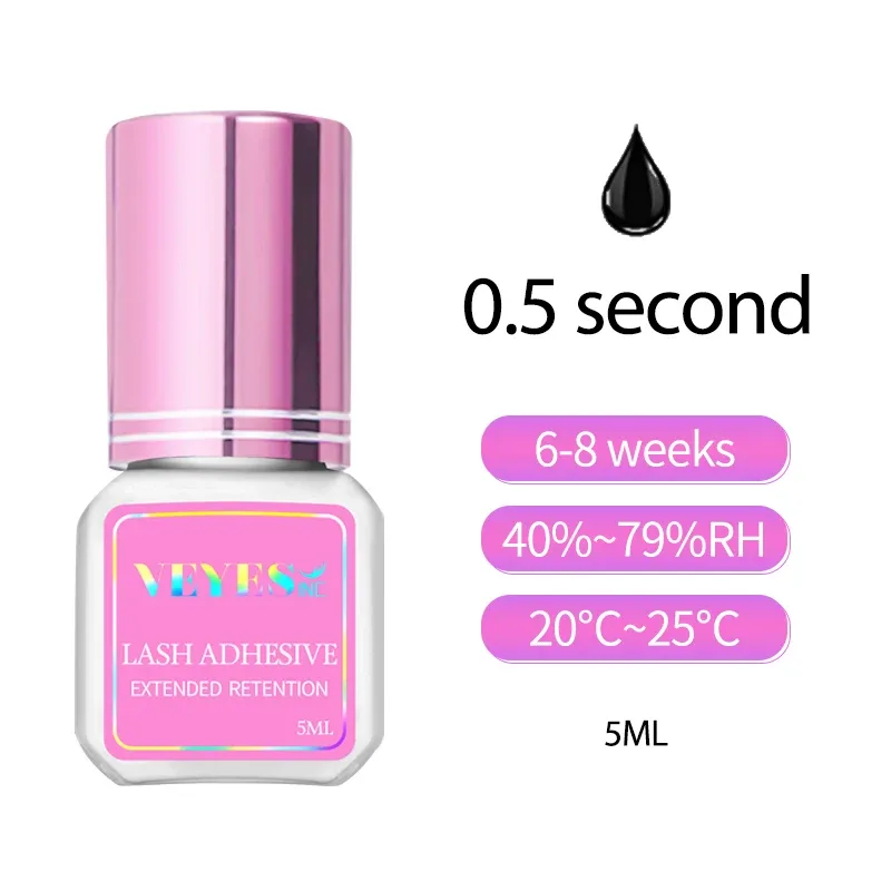 INC Eyelash Extension Glue 0.5-1 Sec Drying (0.17fl.oz / 5ml) Up to 8 Weeks Retention Adhesive Salon Use for Lash Tech