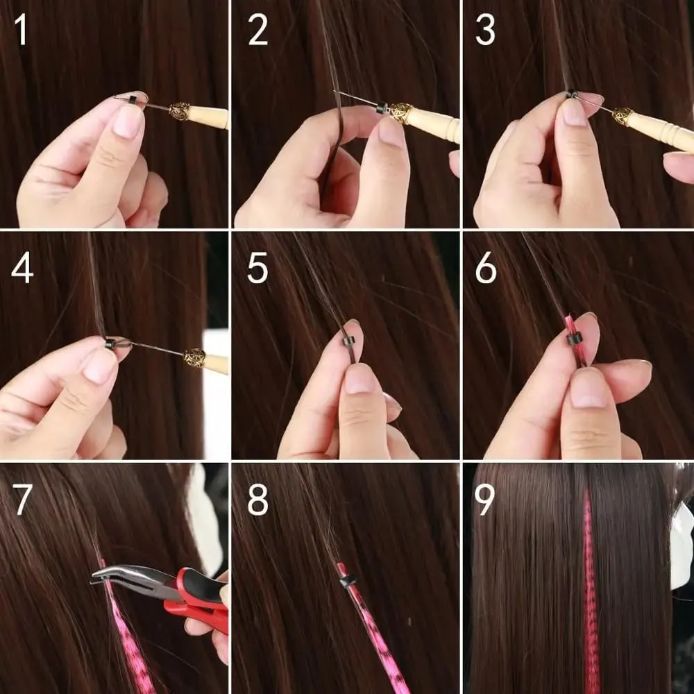 Synthetic Feather Hair Extensions 16 Inches 50strands/pack Colored Hair Extensions Colorful Hair Feathers Extensions For Women — image 6