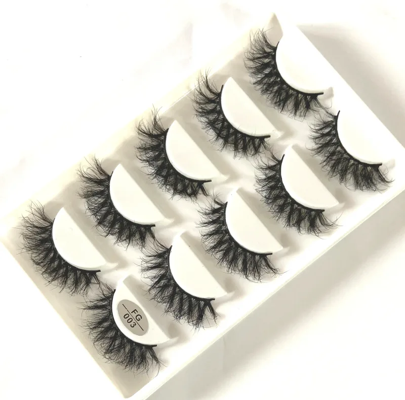 5Pairs Handmade Mink Lashes Short False Eyelashes Dense Natural Long Messy Eye Lashes Reusable Stage Makeup Eyelashes — image 11