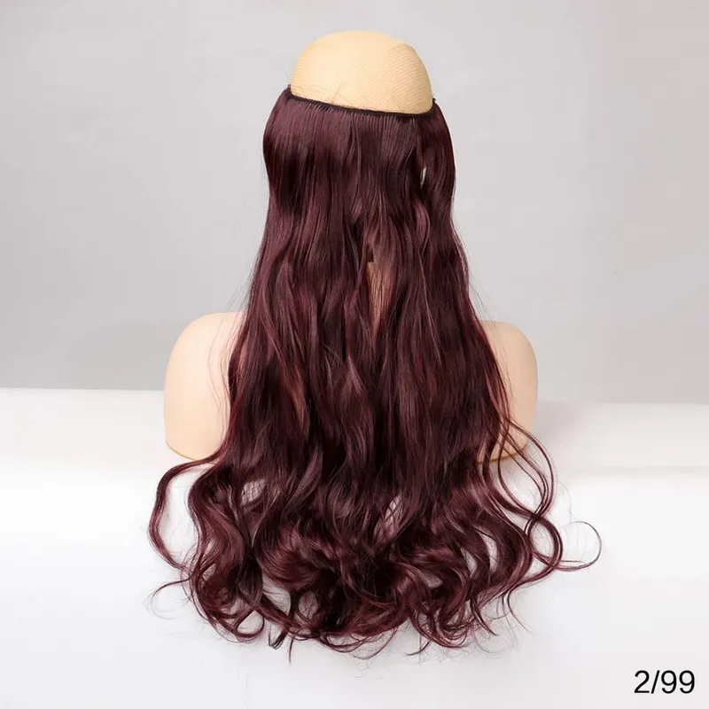 Extensões de cabelo de fio invisível de 32 polegadas, preto encaracolado, sem clipe, uma peça de cabelo sintético para mulheres, natural, longo, resistente ao calor — image 8