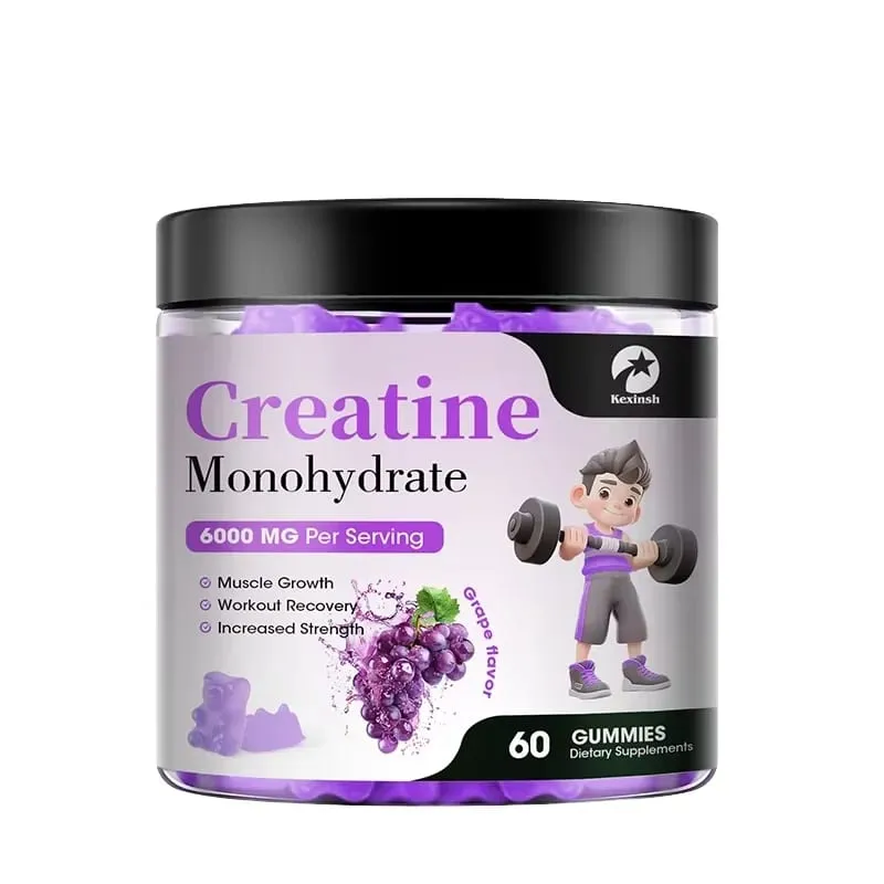 Kexinsh Creatine Monohydrate Gummies 6000mg Sugar Free Chewable Creatine for Muscle Strength Muscle Builder Energy Boost — image 6