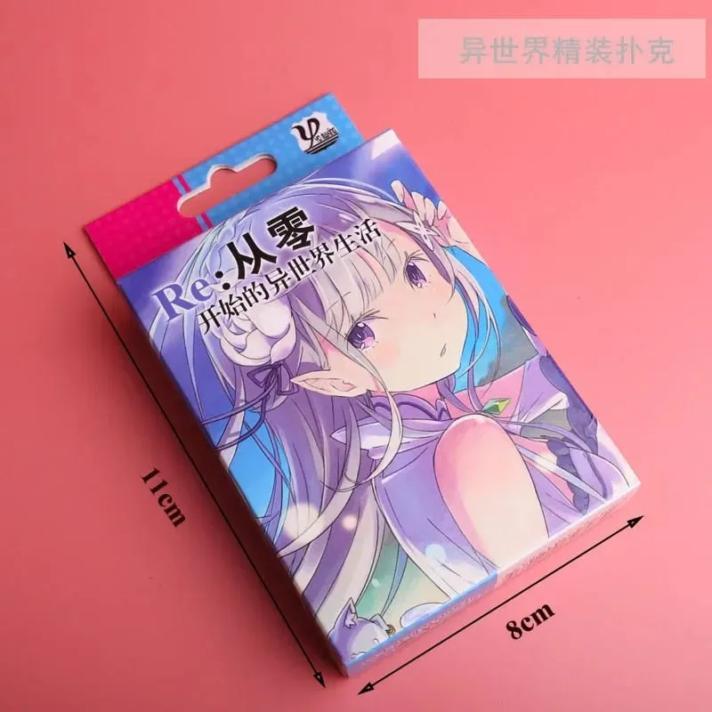 54pcs Cards Anime Poker Cards Re:Life in A Different World From Zero Cosplay Board Game Cards Hardcover Collection Gift Box — image 2