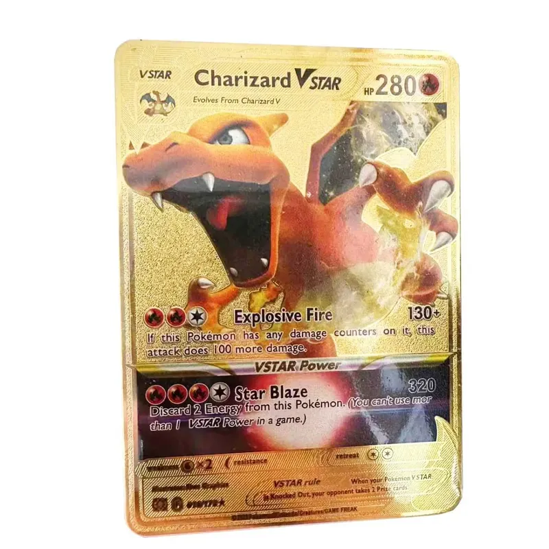 2025 NEW Pokemon Metal Card 10000 Points Arceus Charizard Super Card Golden English Mewtwo Vmax GX EX Anime Collection Cards Gif — image 15
