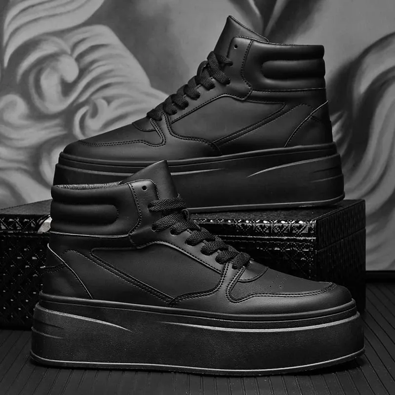 Autumn Men Casual Sneakers Platform Ankle Boots High-top Thick Bottom Sneakers Male Outdoor Basketball Shoes Sport Trainers — image 5