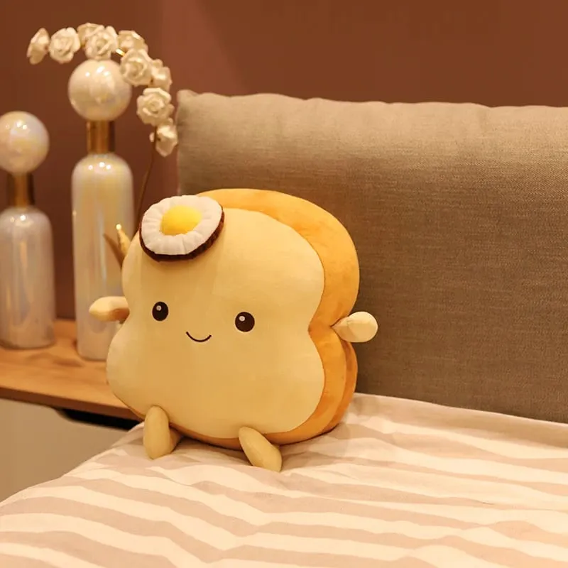 25CM Cute Creative Toast Stuffed Pillow Soft Kawaii Bread Plush Toy Simulation Food Doll Sleep Pillow Cushion Kids Gift — image 3