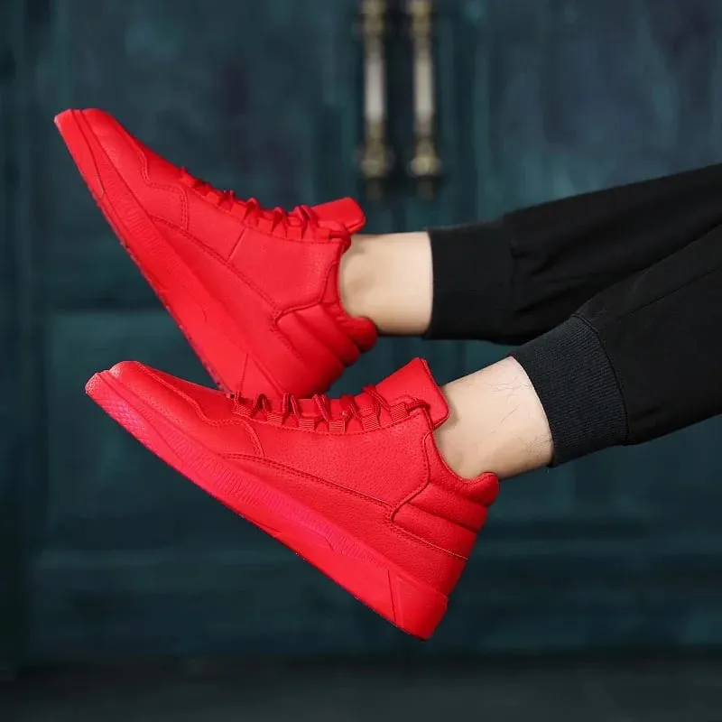 Men's Spring Fashion Comfortable Lightweight Slip-Resistant High Top Leather Sneakers — image 3