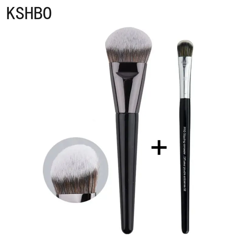 2pcs/Set Women's Foundation Brush Set 47 Broom Head Liquid Makeup Base Brushes for Face Shadow Repairing Beauty Tools