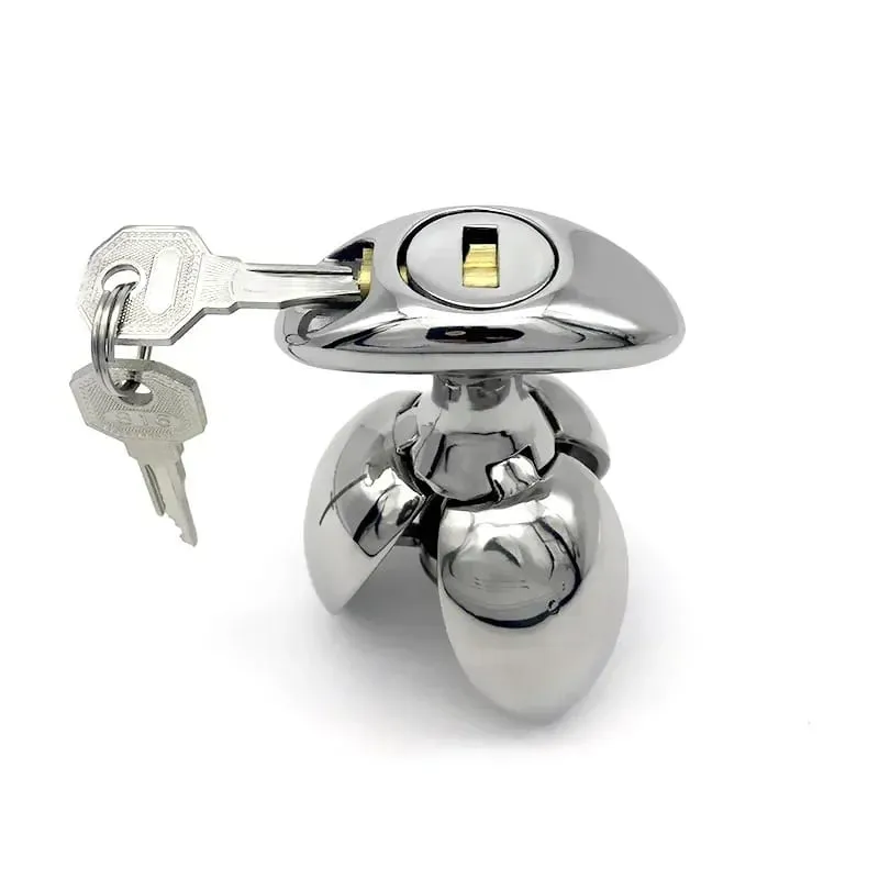 Stainless Steel Anal Chastity Lock Openable Butt Plug Heavy Anus Beads Vaginal Dilator Anal Sex Toys For Men Woman Gay — image 6