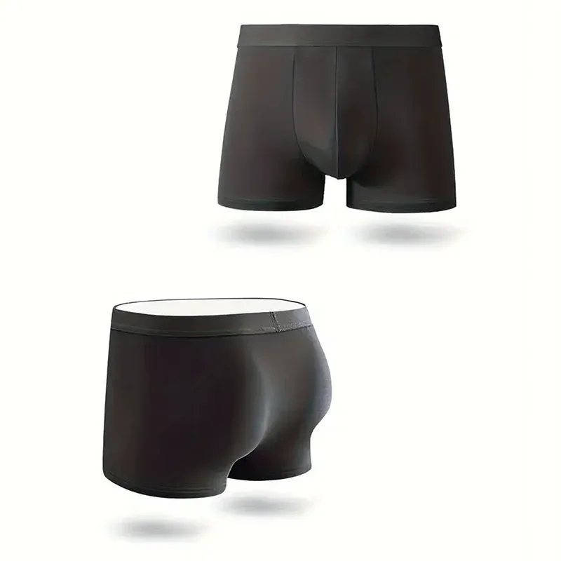 Ensemble 3 pièces de pantalons à jambes plates pour hommes, en soie glacée respirante noire Pure, pantalons à jambes carrées confortables, décontractés et sportifs pour hommes
