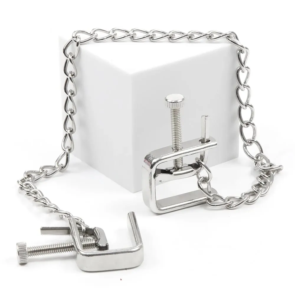 Adjustable Metal Chain Nipple Clamps BDSM Extreme Fetish Slave Nipple Clip Sex Goods For Adult Sex Games Tools Erotic Products — image 2