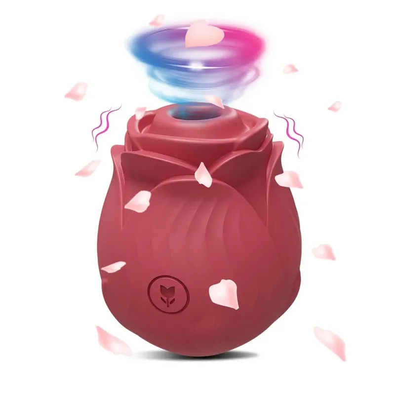 Vibratore per succhiare la rosa per le donne Stimolatore del clitoride del clitoride Punto G Spinta Dildo Vibrante Masturbatore femminile Massaggio Giocattolo del sesso per adulti — image 11