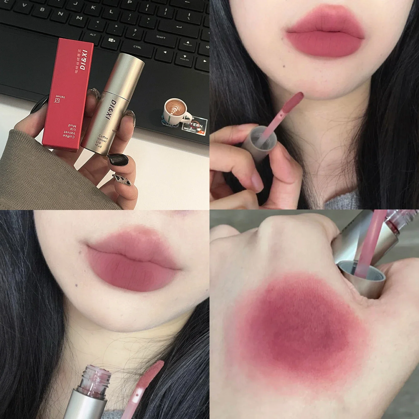 Dark Brown Matte Velvet Lip Gloss Waterproof Liquid Lipstick Nude Brown Lips Tint Mud Makeup Latte Coffee Lip Glaze Cosmetics — image 10