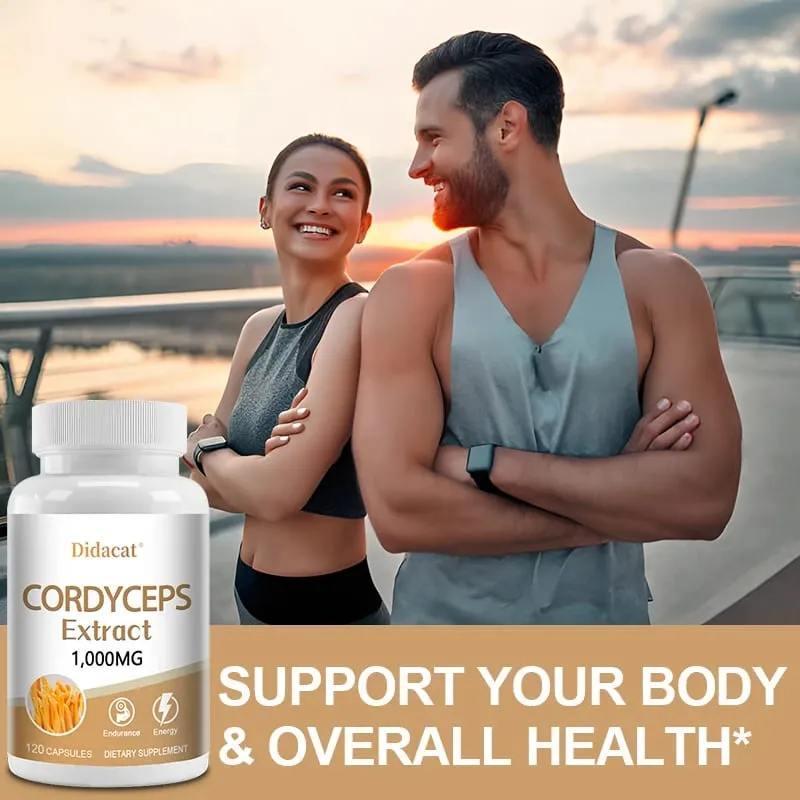 Cordyceps Mushroom Capsules (Cordyceps Sinensis) 1000mg Energy Supplements Support Immune & Brain Function Health NON-GMO — image 3