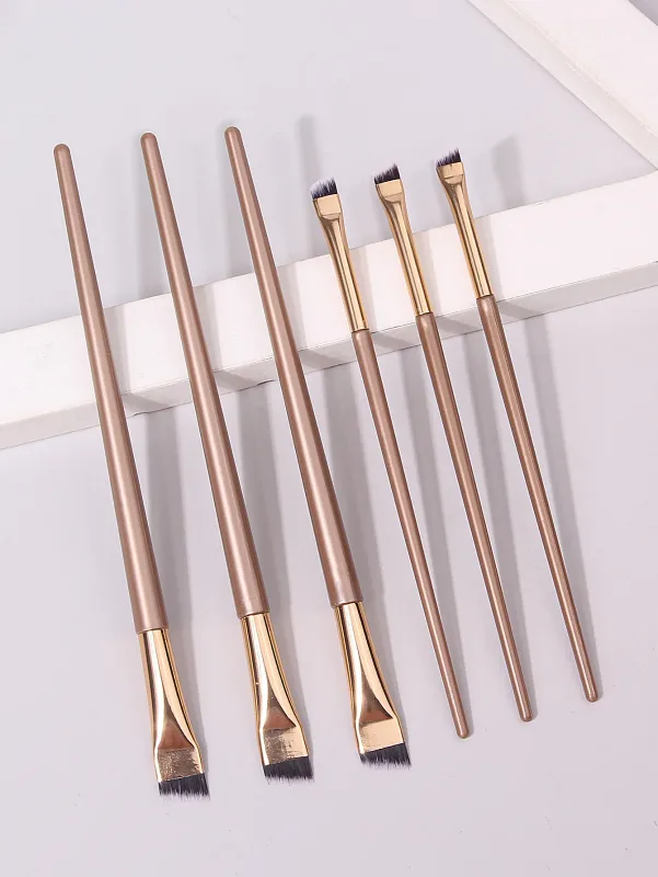 6PCS Thin Eyeliner Makeup Brush Set Fine Liner Brushes Professional Angled Eyebrow Brush High Quality Brow Contour Makeup Tool