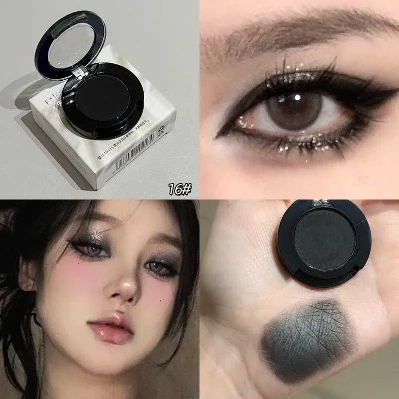 Single Klein Blue Smoked Blue Eye Shadow Palette Gothic Red Pigments Smoked Eye Makeup White Lying Silkworm Eyeshadow Eyeliner — image 5