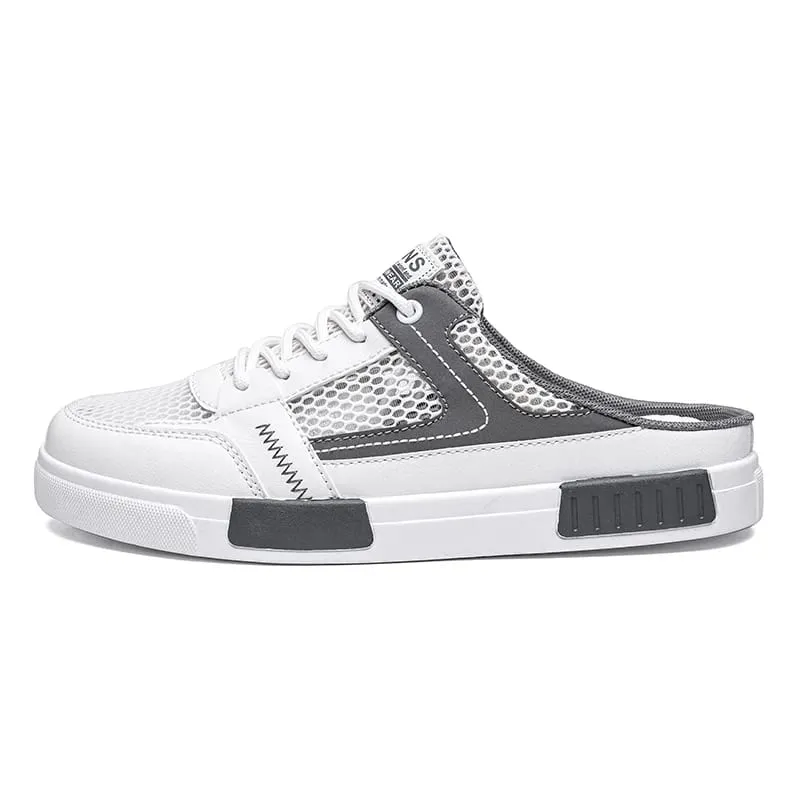 Men's Summer Oversized Mesh Half Slippers Lazy Shoes High Quality Outdoor Casual Shoes Sports Fashion Hollow Breathable Sandals — image 3