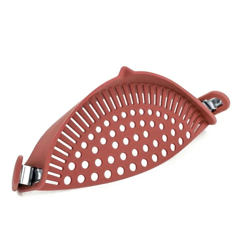 Silicone Pot Side Drainer Vegetable Noodle Drainage Filter Pour Baffle Kitchen Gadgets — image 11