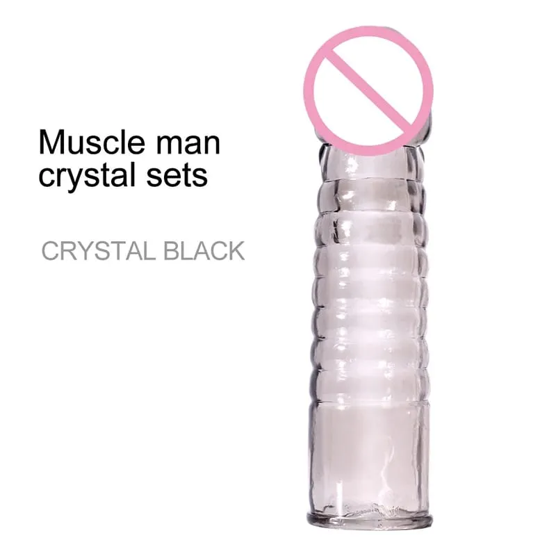 Penis Extender Cock Rings Delay Ejaculation Reusable Penis Condoms Dick Sleeve Silicone Glans Vagina Massager Sex Toys For Men — image 9