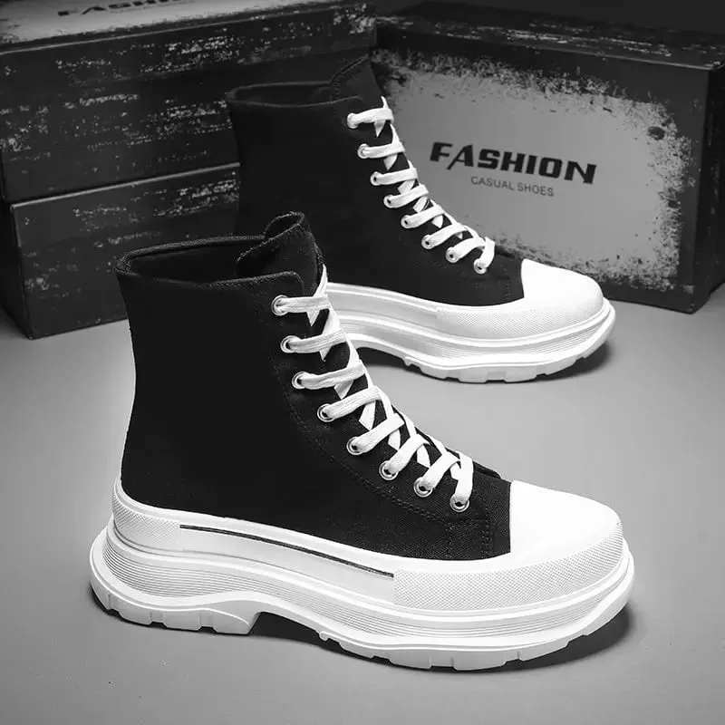 Men's Canvas Summer Breathable Platform Increased Muffin Sneakers 2025 New Autumn Cloth Casual Dad Trendy Shoes