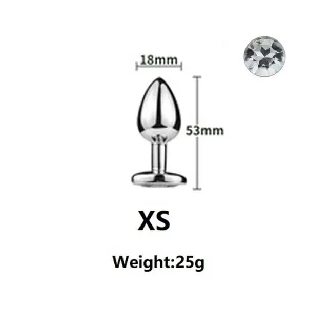 Small Size Metal Anal Beads Butt Plug Mini Rainbow Rose gold Butt Plug Crystal Jewelry Trainer Anal Dildo Masturbation Sex Toy — image 21