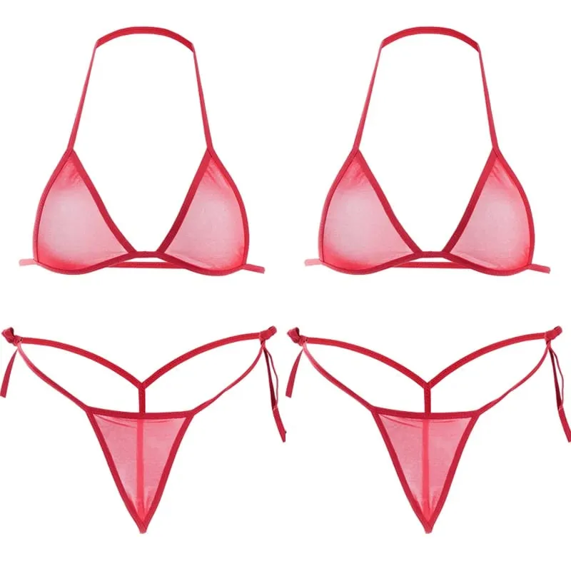 2 יחידות סט הלבשה תחתונה סקסית לנשים סטים דק במיוחד רשת חזייה Wirefree סט הלבשה תחתונה אולטרה לוהט תחתונים אקזוטיים שקופים של נשים — image 15