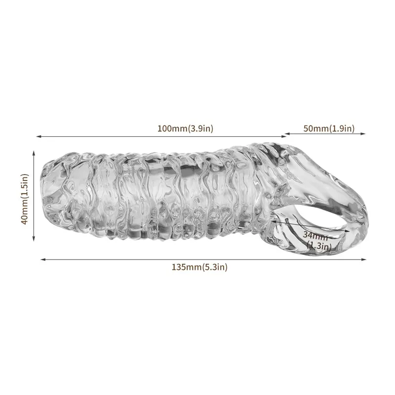 Men Delay Lock Sperm Fine Male Condom Penis Extender Sleeve Erection Enhancer Dick Cock Ring Sex Toys Silicone Intimate Goods — image 6