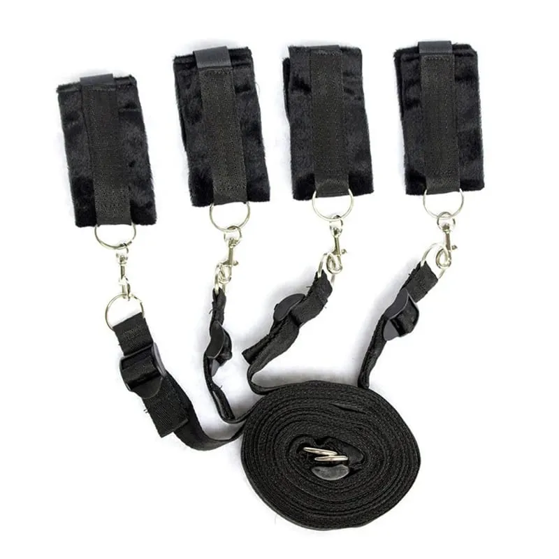 Kein Vibrator, erotisches Sklaven-Sexspielzeug für Frauen, Paare, BDSM-Bondage-Set, offene Beinfesseln, Hals-Handschellen, Fußfesseln, Riemen — image 6