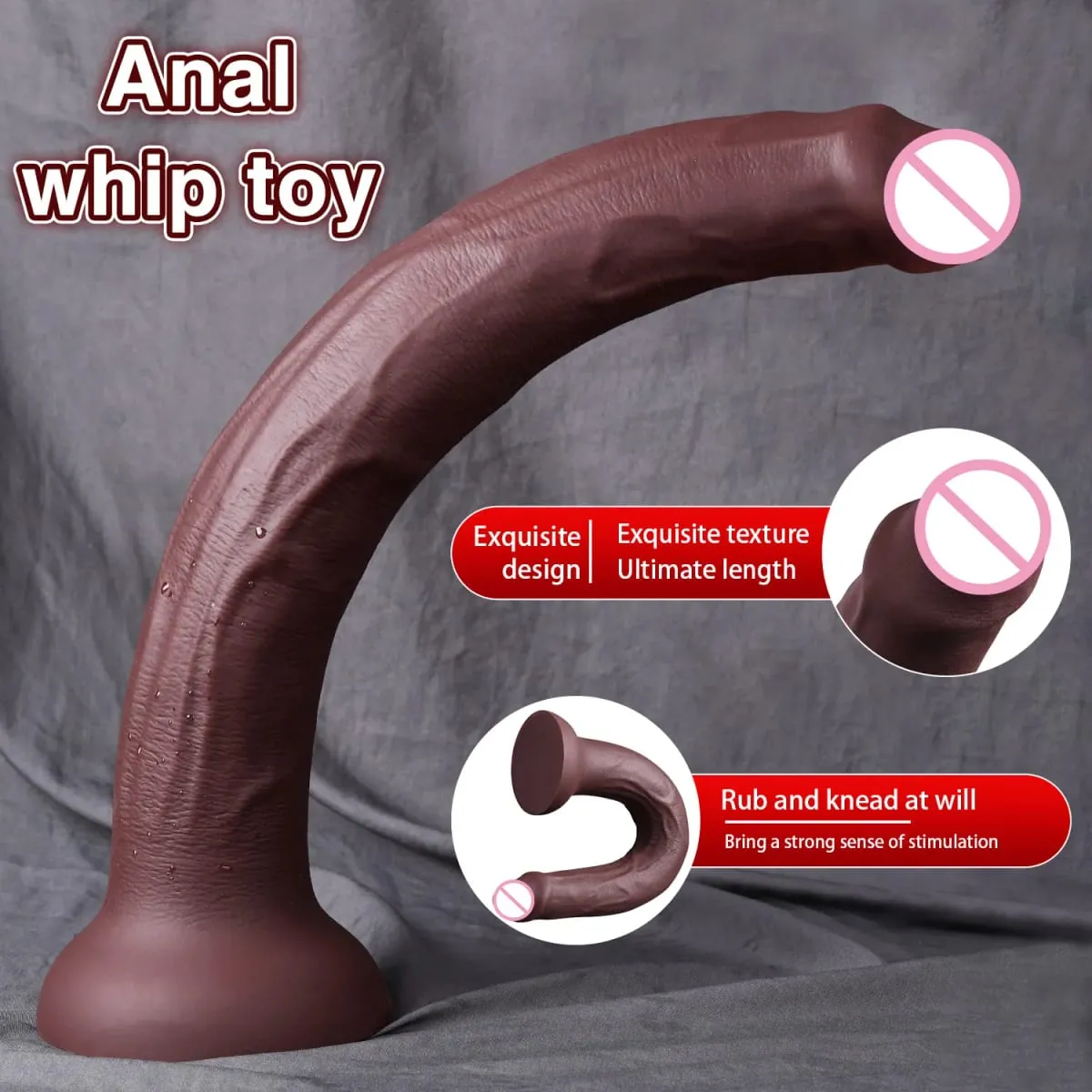 Dlouhé dildo Realistický tvar hada Jedna vrstva Silikon Velký penis Měkký Anální Sex Hračky Přísavka Dick pro ženy Bod G Orgasmus 18+
