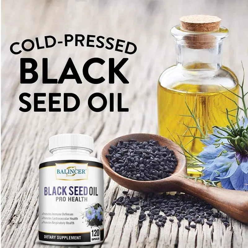 Black Cumin Seed Oil Capsules - Promotes Immunity Digestion Respiratory Health Skin and Hair Health Non-GMO — image 2