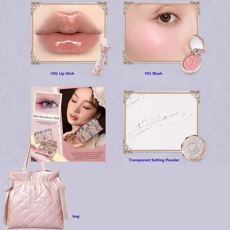 Flower Knows Knight Unicorn Complete Makeup Collection Shimmer Eyeshadow Silk Satin Blush Glazed Lipstick Face Beauty Gift Set — image 8