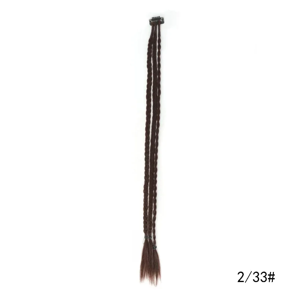 Synthetic Braid Clip in Hair Extensions Braids Long Ponytail Hairpieces For Women Kids Girls Daily Party Cosplay — image 8