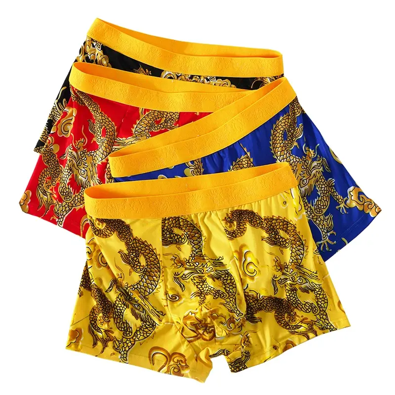 4pcs/set Men Underwear 3D Pattern Sexy Underpants U-shaped Convex Pouch Fashion Boys' Panties New Style Boxershorts Men — image 7