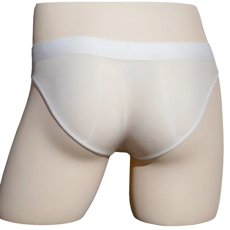 Ice Silk Briefs Men Oil Shiny Underwear Ultra Thin Traceless Underpants Transparent Smooth Bulge Pouch Panties Elastic Knicker — image 4