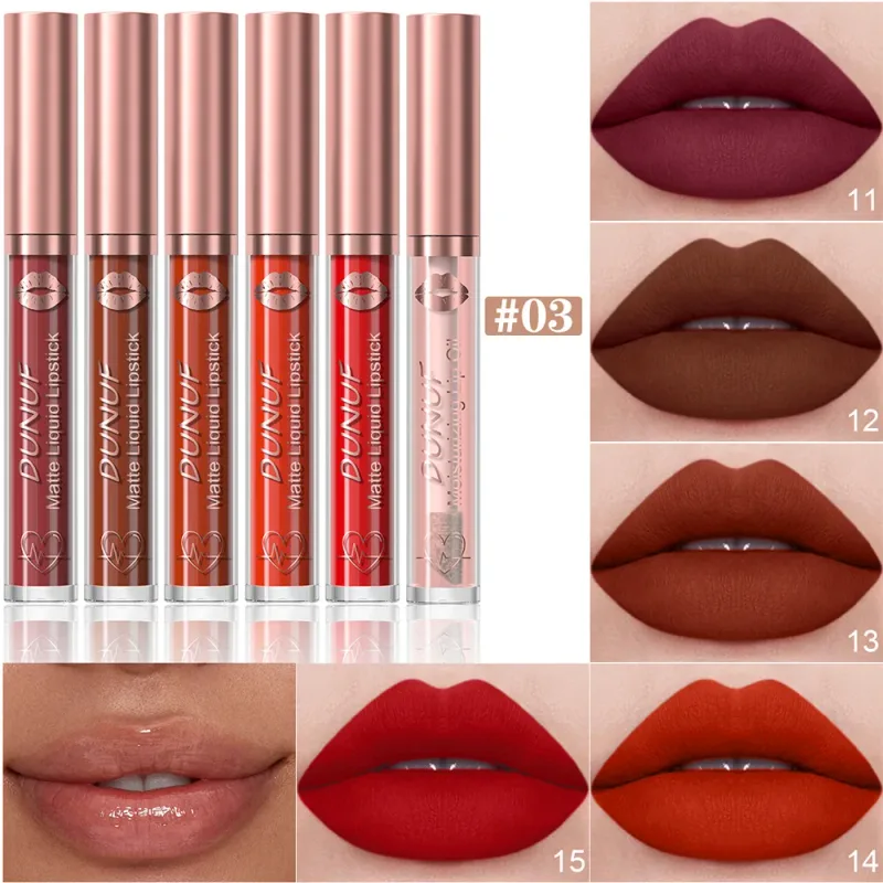 6 PCS Velvet Matte Liquid Lipstick Set Waterproof Long Lasting Nude Rose Red Lip Oil For Moisture And Shine — image 8
