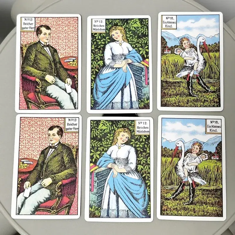 9*6cm 36+6 Pcs Cards 1890s Original Kipper Cards In Both Directions Germany Language Printed on 350GSM Double Embossed Paper