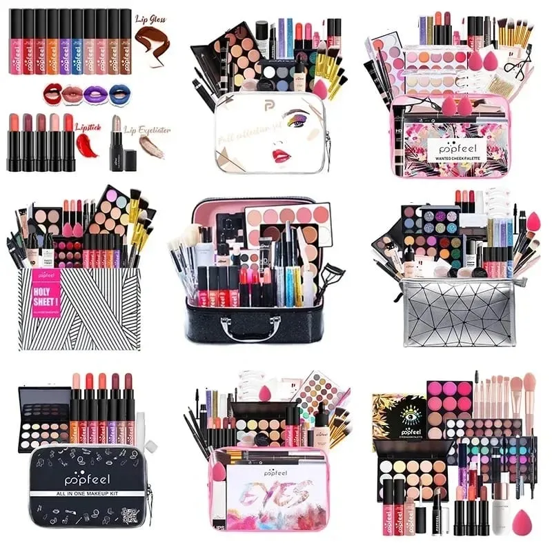 Makeup Full Kit Female Make Up Set Eye Shadow Eyeshadow Palette Lip Gloss Mascara Eyeliner Brushes Bag Make-up for Women — image 1