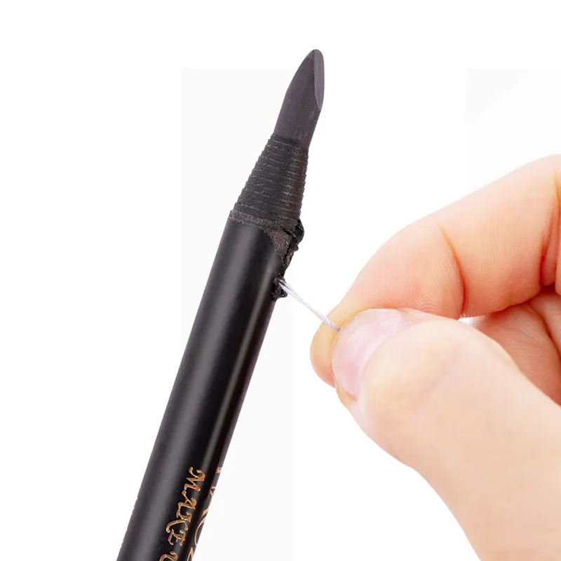 Pull Eyebrow Pencil Black Makeup High Quality Wild Line Eyebrow Pencil Hard Core Flat Head Pen White Waterproof