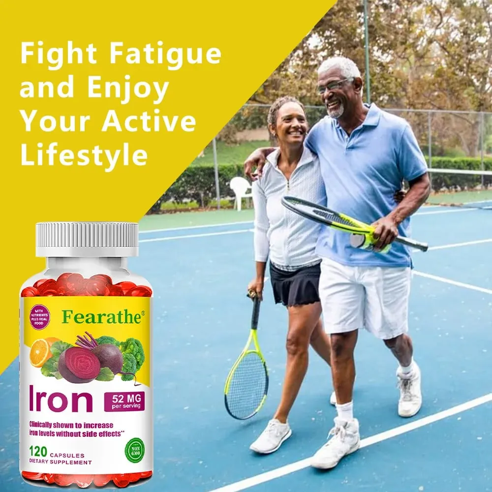 Iron and Vitamin C Supplement - Boosts Energy Focus and Immune Function Supporting Red Blood Cells Improve Immunity Non-GMO — image 4