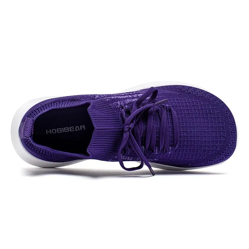 Unisex Running Sneakers Wide Toe Mesh Breathable Walking Shoes Non Slip Lace-Up Hiking Sneakers