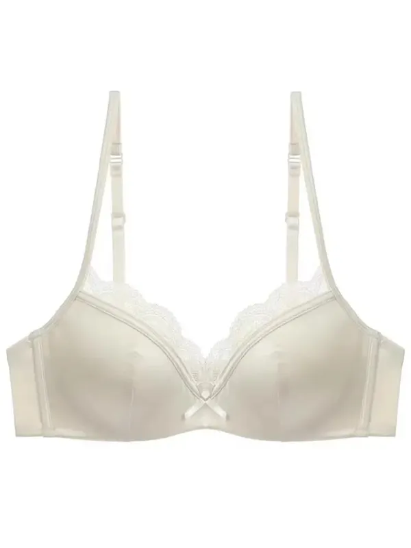 French Luxury Silk Bra for Small Bust Women Adjustable Slimming Bralette & Panty Set Comfort Sexy Sheer Lingerie set bra — image 6