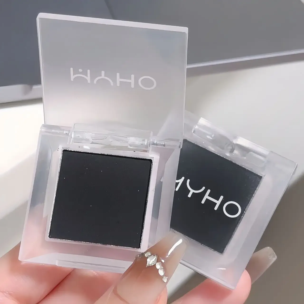 Monochrome Matte White Black Eyeshadow Highlighter Makeup Palette Waterproof Face Contouring Brighten Eyeshadow Lying Silkworm — image 4