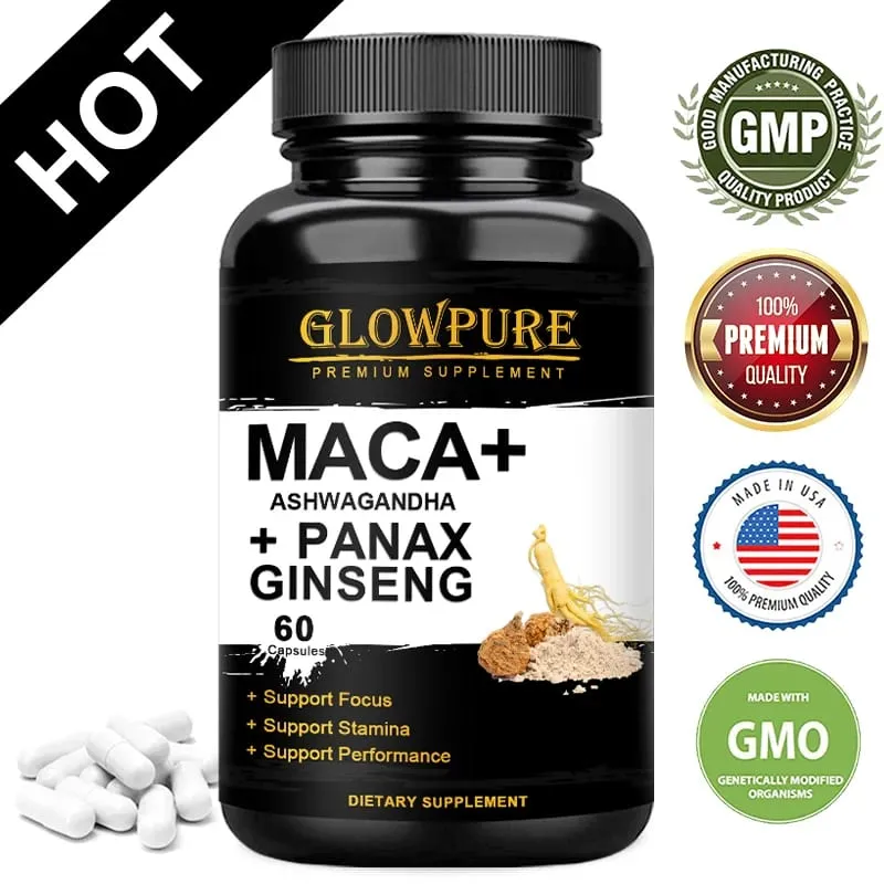 Organic Male Enhancing Supplement with Black Maca Stamina & Energy Men's Muscle Enlargement