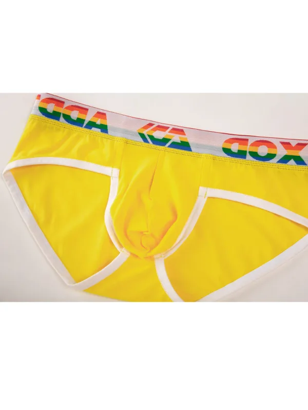 Sexy Men Underwear Rainbow Belt Multi Colored Youth Low Waist U Convex Pouch Brief Teenager Cotton Breathable Comfortable Bikini — image 31