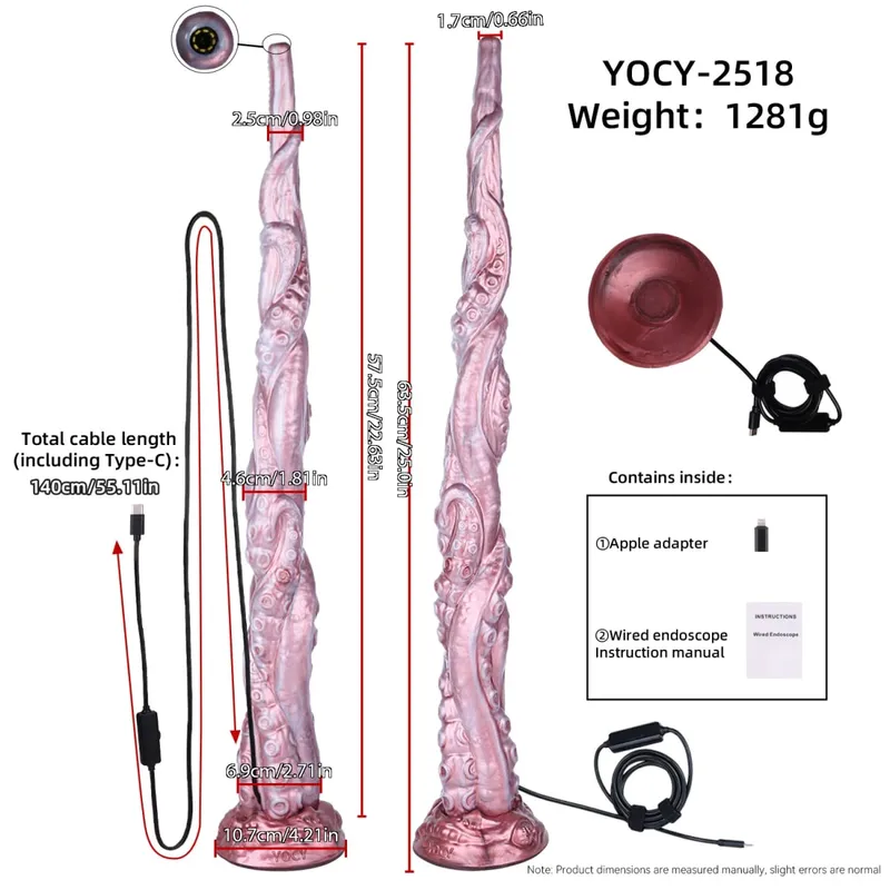 55cm Long Dragon Dildo Extendable Camera Dilator Silicone Anal Expansion Butt Plug Anus Exploration 18+ Sex Toys For Adults
