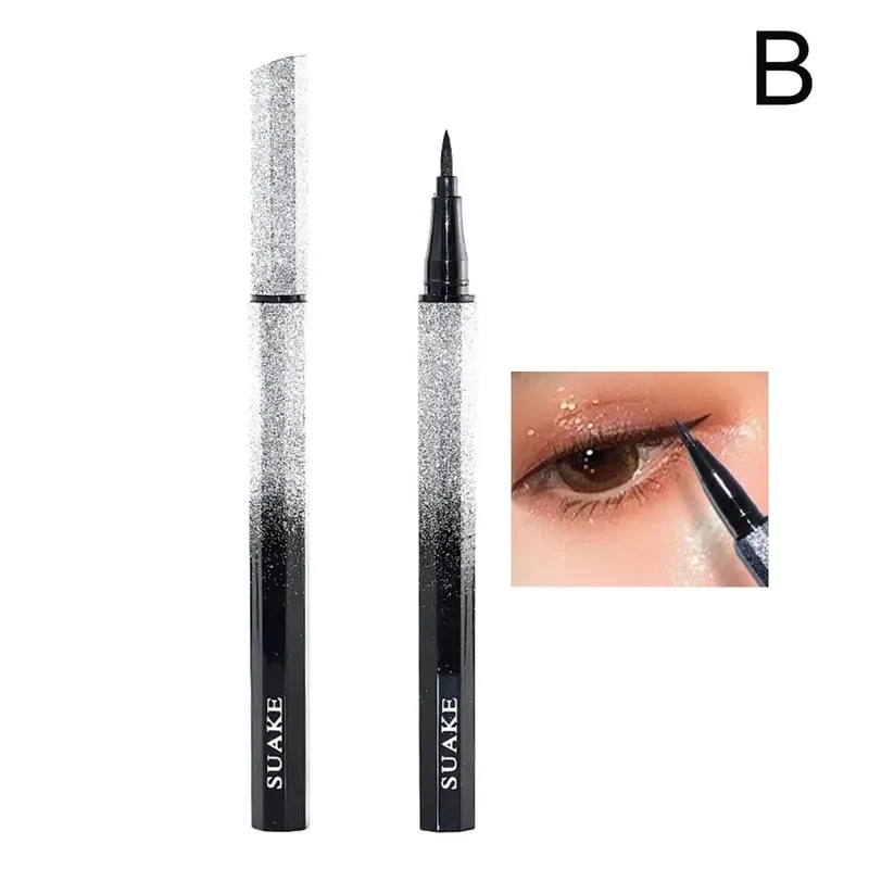 DIY Rotate Eyeliner Stamp Integrated Black Brown Dual-Tip Eyeliner Wing Stencil Waterproof Smudge-Proof Long Lasting Liquid Pen
