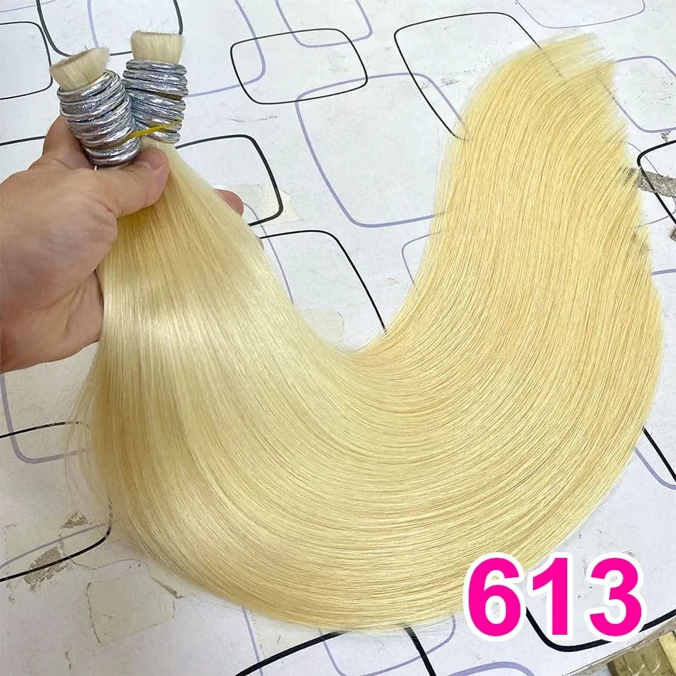 No Weft Virgin Bulk Human Hair Human Hair For Braiding 100% Unprocessed Human Hair Bulk Extensions Brazilian Natural Boho Braids — image 19