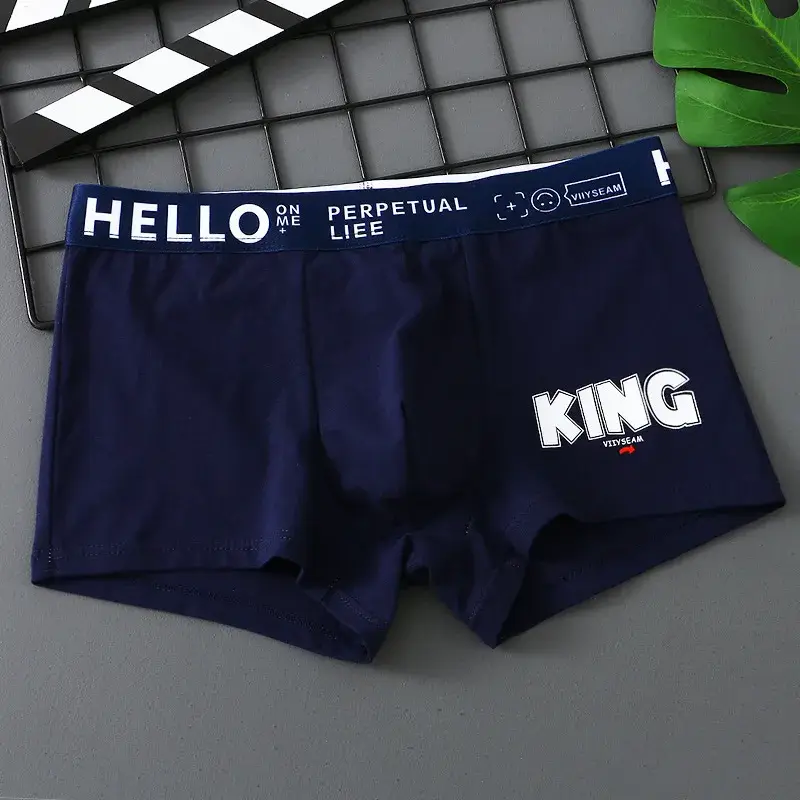 [Bloom the love] Značka KING Bavlna Prodyšný Boxer Muži Spodní prádlo Boxershort Pánské Boxerky Muž Cuecas Masculina Velikost M-3XL XS601