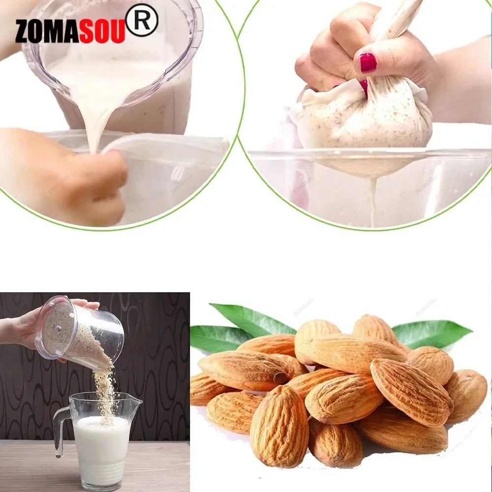 1-10Pcs 100 Mesh Soy Milk Wine Filter Bag Nut Milk Bag Tea Coffee Oil Yogurt Filter Net Mesh Food Reusable Nylon Filter Strainer — image 2